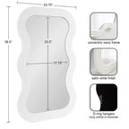24"x40" Wavy Wall Mirror with White Plastic Frame