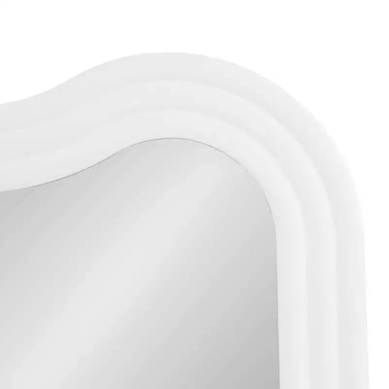 24"x40" Wavy Wall Mirror with White Plastic Frame