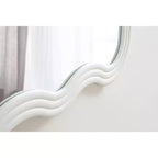 24"x40" Wavy Wall Mirror with White Plastic Frame