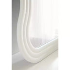 24"x40" Wavy Wall Mirror with White Plastic Frame