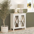 Double Door Accent Cabinet with Glass Doors