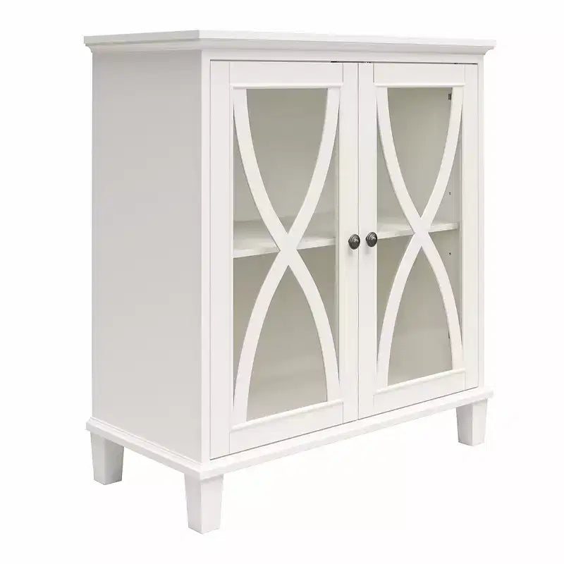 Double Door Accent Cabinet with Glass Doors