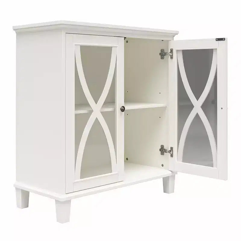 Double Door Accent Cabinet with Glass Doors