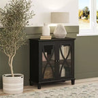 Double Door Accent Cabinet with Glass Doors