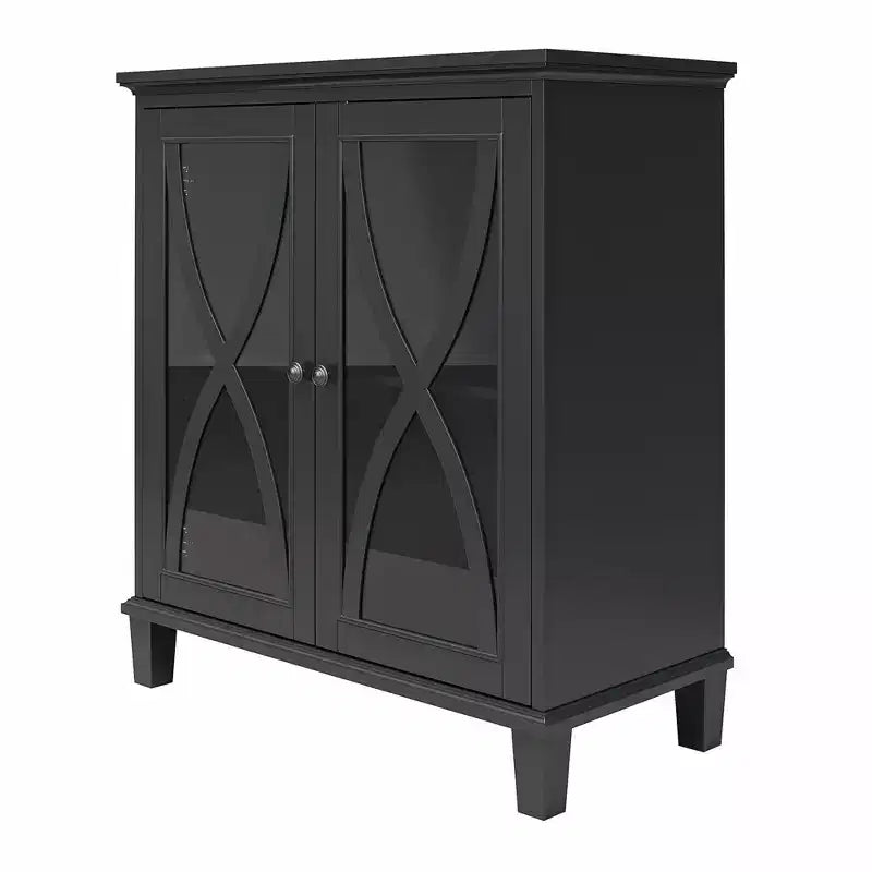 Double Door Accent Cabinet with Glass Doors