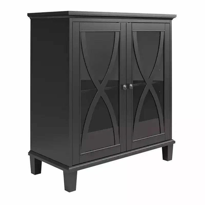 Double Door Accent Cabinet with Glass Doors