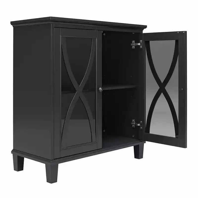Double Door Accent Cabinet with Glass Doors