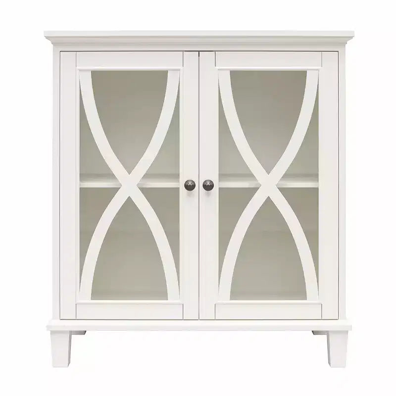 Double Door Accent Cabinet with Glass Doors