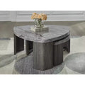 Modern Nesting Coffee Table with Faux Marble Top, Gray