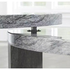 Modern Nesting Coffee Table with Faux Marble Top, Gray