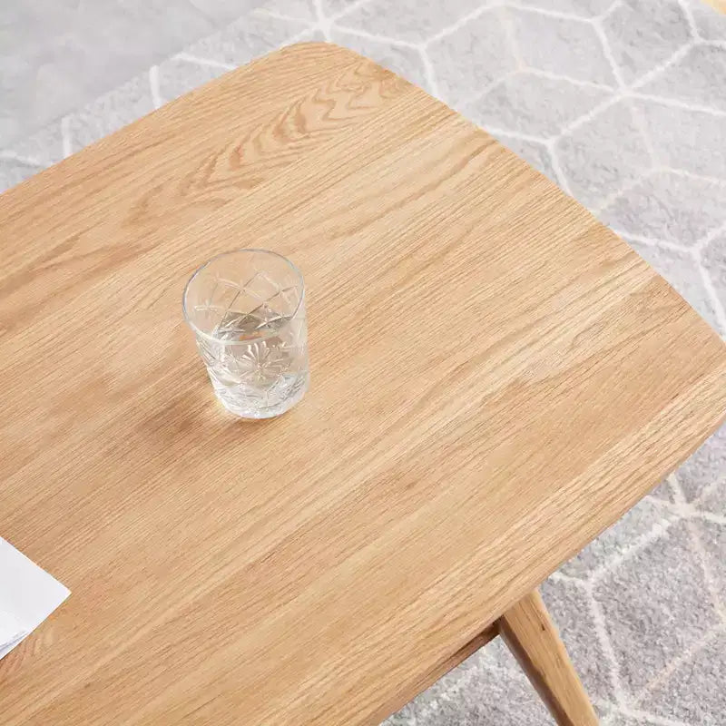 Solid Wood End Table with Storage Shelf for Living Room