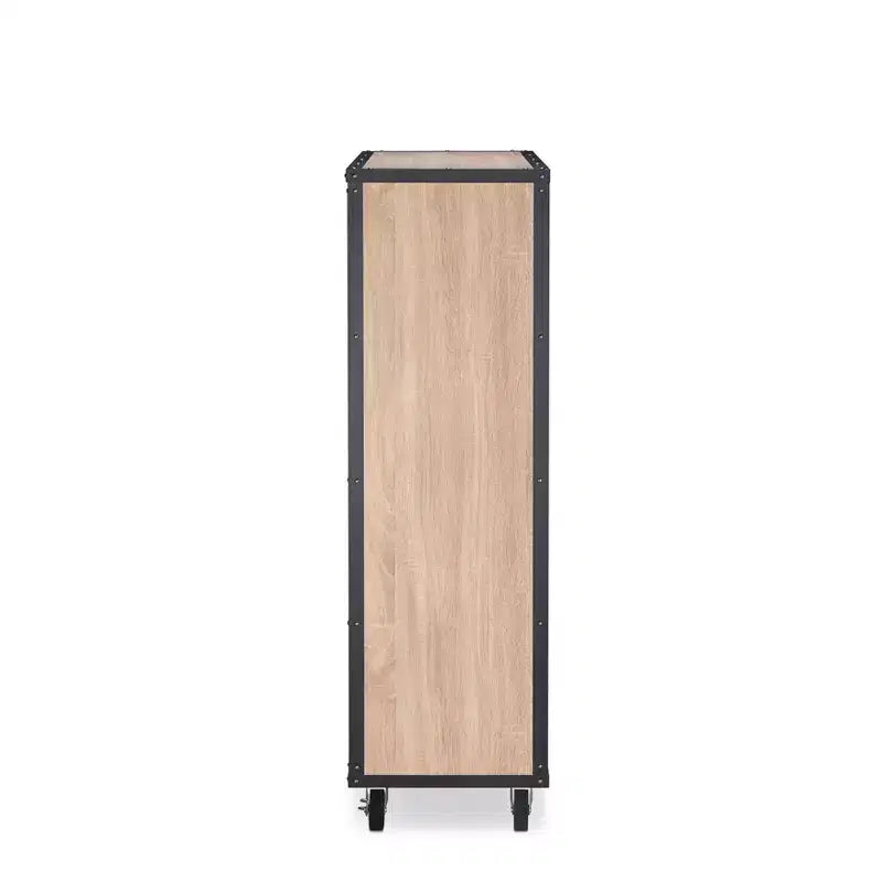 5-Drawer Wood Dresser with Caster Wheels