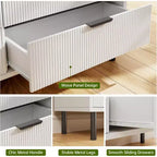 3-Drawer Dresser with Wave Fluted Panel and Metal Legs