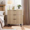 3-Drawer Dresser with Wave Fluted Panel and Metal Legs