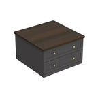 Square Coffee Table with Hidden Storage and Drawers - Dark Grey and Brown