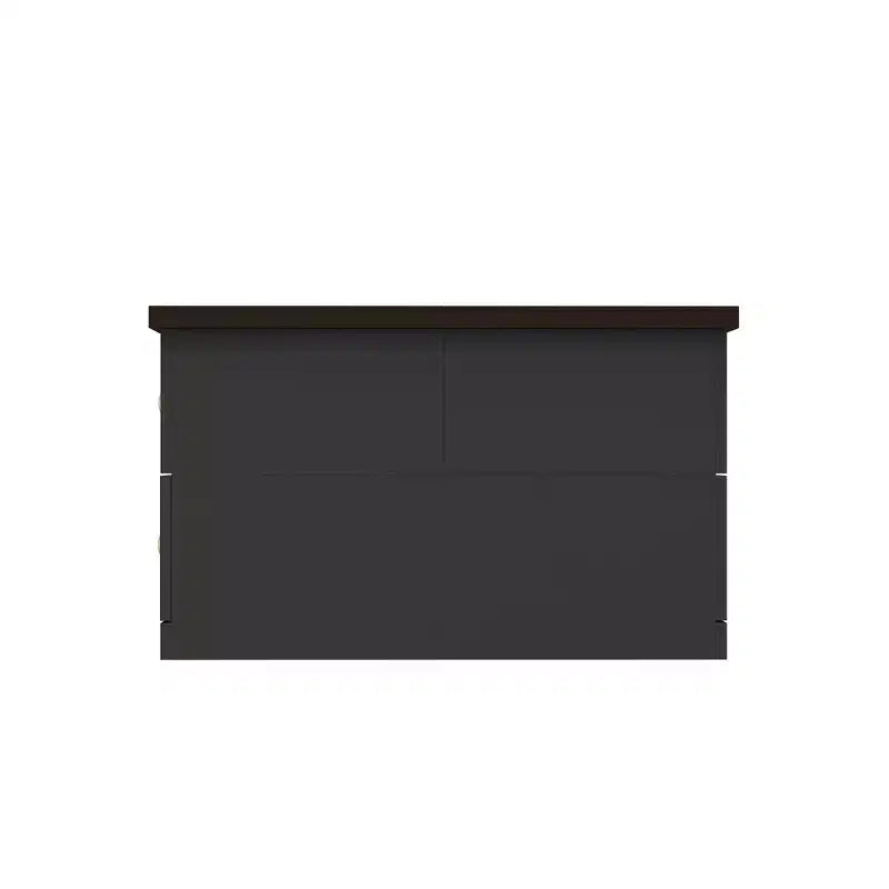 Square Coffee Table with Hidden Storage and Drawers - Dark Grey and Brown