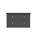 Square Coffee Table with Hidden Storage and Drawers - Dark Grey and Brown