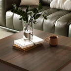 Square Coffee Table with Hidden Storage and Drawers - Dark Grey and Brown