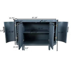 Arc-Shaped Sideboard with 4 Doors and Adjustable Shelves, 47.2 Inch