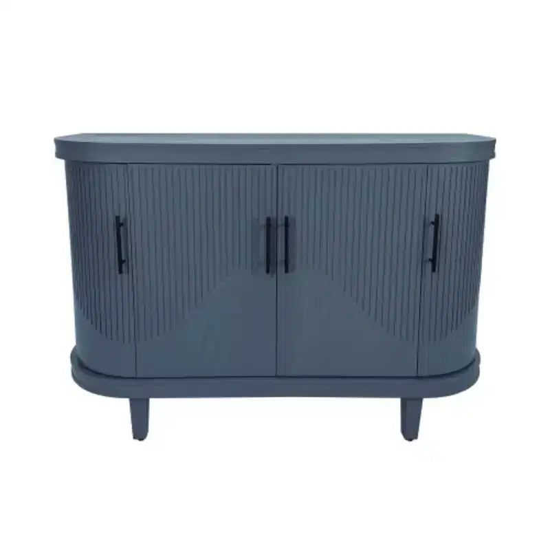 Arc-Shaped Sideboard with 4 Doors and Adjustable Shelves, 47.2 Inch