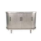 Arc-Shaped Sideboard with 4 Doors and Adjustable Shelves, 47.2 Inch
