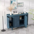 Arc-Shaped Sideboard with 4 Doors and Adjustable Shelves, 47.2 Inch