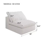 Antique White Upholstered Single Seat Sofa