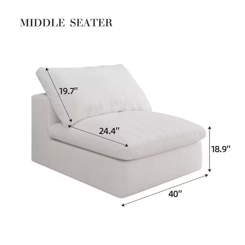 Antique White Upholstered Single Seat Sofa