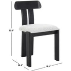 Boucle Upholstered Dining Chair with Wood Frame