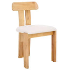 Boucle Upholstered Dining Chair with Wood Frame