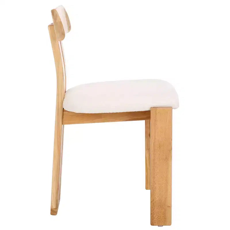 Boucle Upholstered Dining Chair with Wood Frame