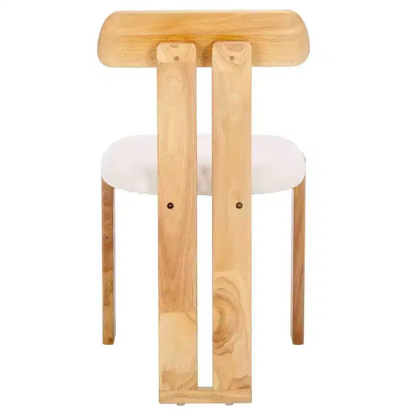 Boucle Upholstered Dining Chair with Wood Frame