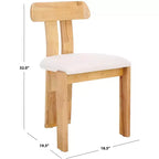 Boucle Upholstered Dining Chair with Wood Frame