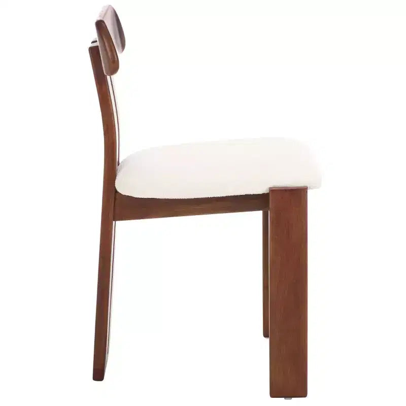 Boucle Upholstered Dining Chair with Wood Frame