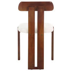 Boucle Upholstered Dining Chair with Wood Frame