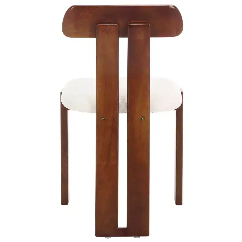 Boucle Upholstered Dining Chair with Wood Frame