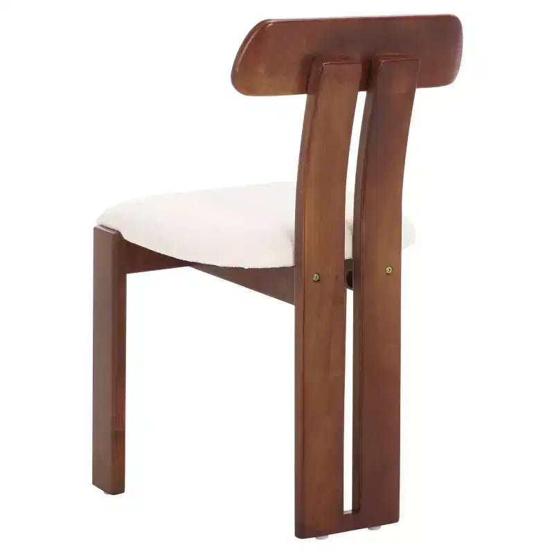 Boucle Upholstered Dining Chair with Wood Frame