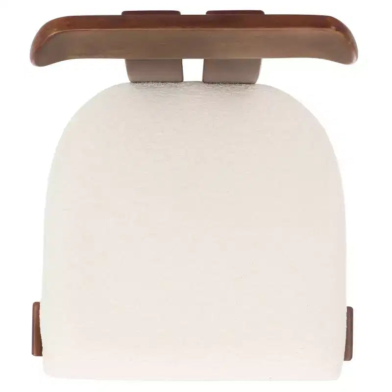Boucle Upholstered Dining Chair with Wood Frame