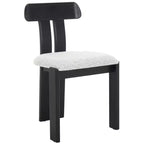 Boucle Upholstered Dining Chair with Wood Frame