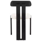 Boucle Upholstered Dining Chair with Wood Frame
