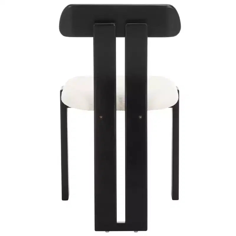 Boucle Upholstered Dining Chair with Wood Frame