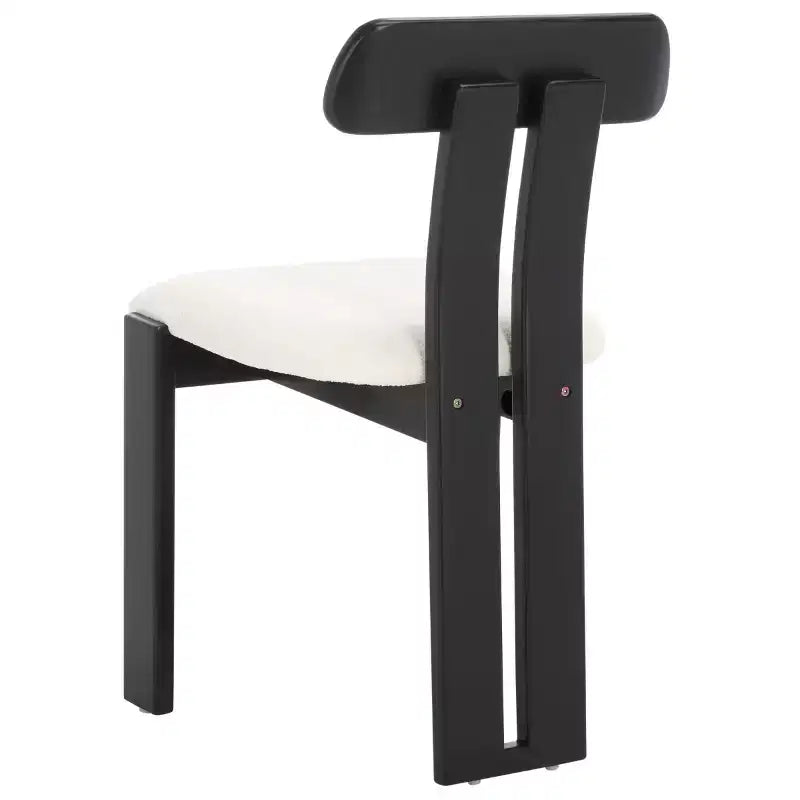 Boucle Upholstered Dining Chair with Wood Frame