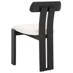 Boucle Upholstered Dining Chair with Wood Frame