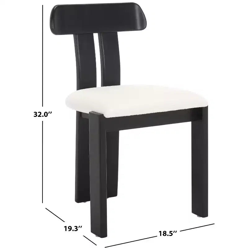 Boucle Upholstered Dining Chair with Wood Frame