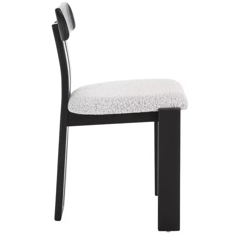 Boucle Upholstered Dining Chair with Wood Frame
