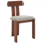 Boucle Upholstered Dining Chair with Wood Frame