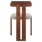 Boucle Upholstered Dining Chair with Wood Frame