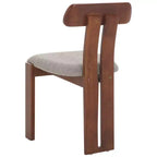 Boucle Upholstered Dining Chair with Wood Frame