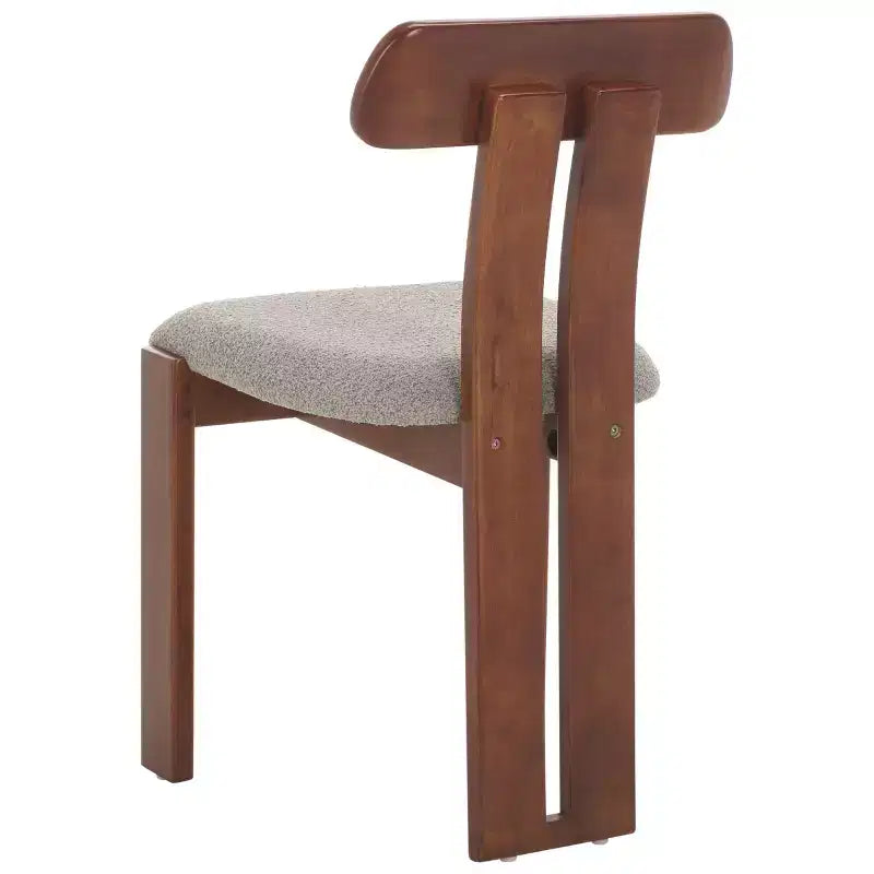 Boucle Upholstered Dining Chair with Wood Frame