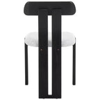 Boucle Upholstered Dining Chair with Wood Frame